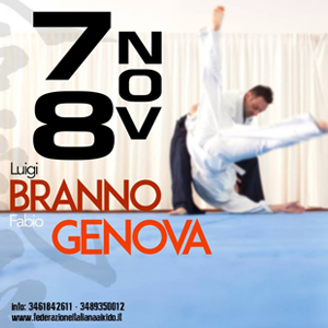Stage di Aikido con il M° Luigi Branno ed il M° Fabio Branno  7-8 Novembre 2015 Genova