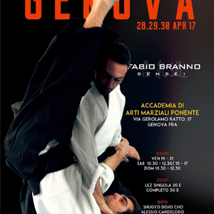 Nei giorni 28-29-30 Aprile 2017 il M°Fabio Branno terrà un Seminario di Aikido presso l'Accademia di Arti Marziali Ponente a Genova in Via Gerolamo Ratto,17
